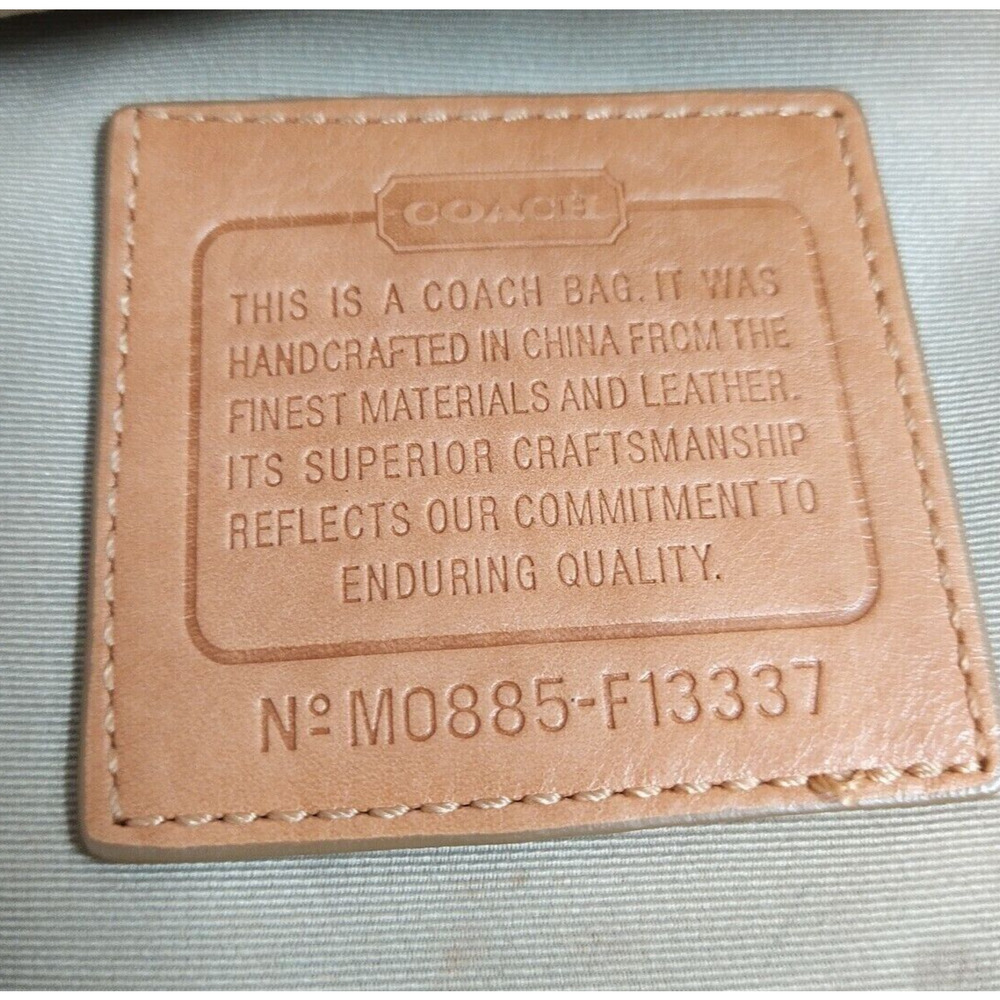 Coach Hampton Signature Cream White Canvas Stripe Zipper Satchel Shoulder Bag - Picture 12 of 12